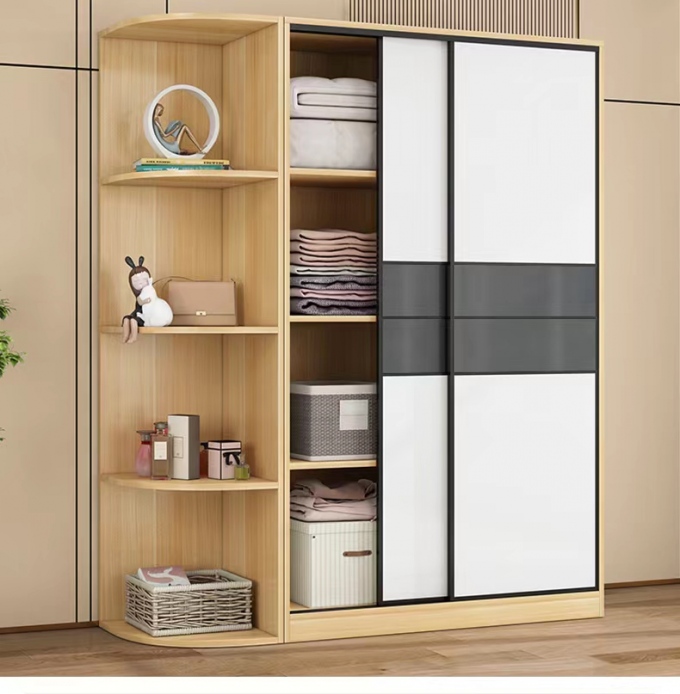 Solid Wood Hotel Room Cabinets Luxury Custom Sliding Door Wardrobe 0