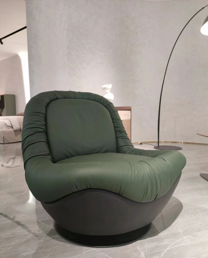 Commercial Light 360° Rotating Chair Cowhide Luxury Office Home 3