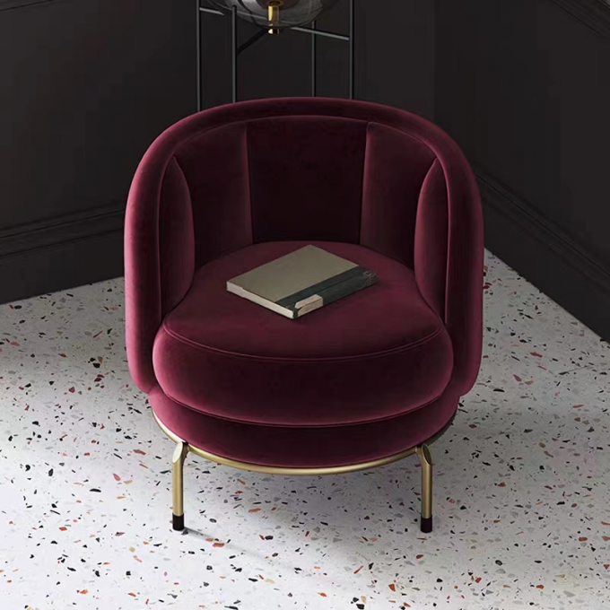 Velvet Hotel Bedroom Furniture Luxury Fuchsia Solo Dining Chair 2