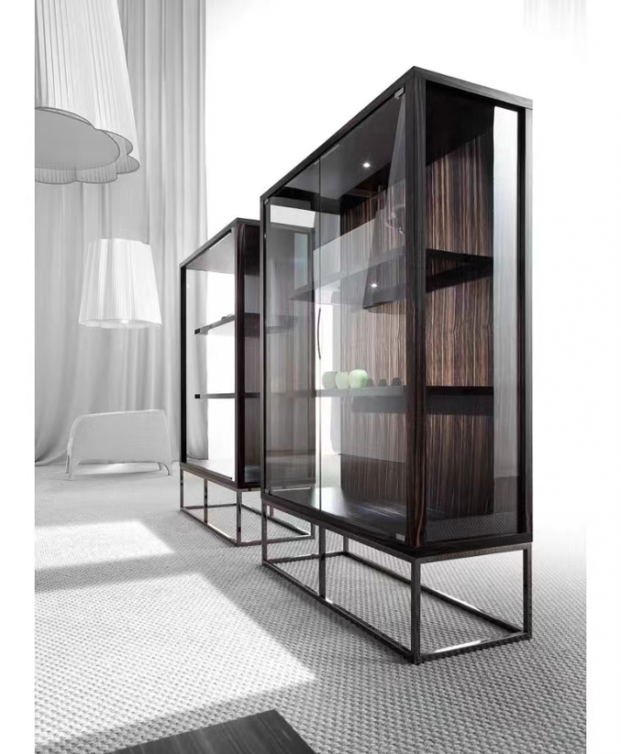 Glass Rock Pannel Luxury Display Cabinets Hotel Room Cabinet 0
