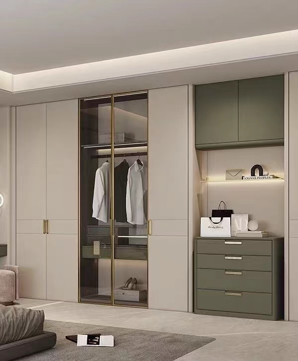 Light Hotel Room Cabinets Modern Hotel Wardrobe Rock Plate 2*0.6m 1