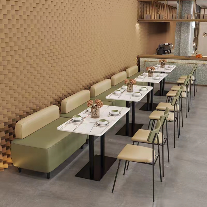 Leather Modern Restaurant Booth Seating Sofa ODM OEM Modern Banquette Seating 0