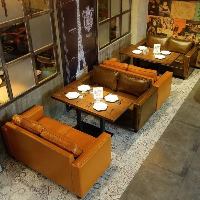 Antique Luxury U Shape Semi Circle Booth Seating Leather Hotel Restaurant Sofa Seats 2