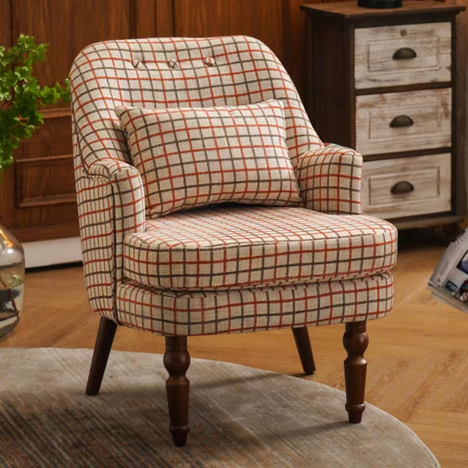 Luxury Retro Ringer Solid Wood Chair Hotel Bedroom Living Room 3