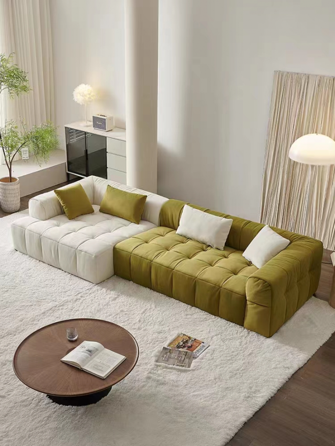 Double Sided Fabric Frosted Retro Velvet Sofa Square Combination 1