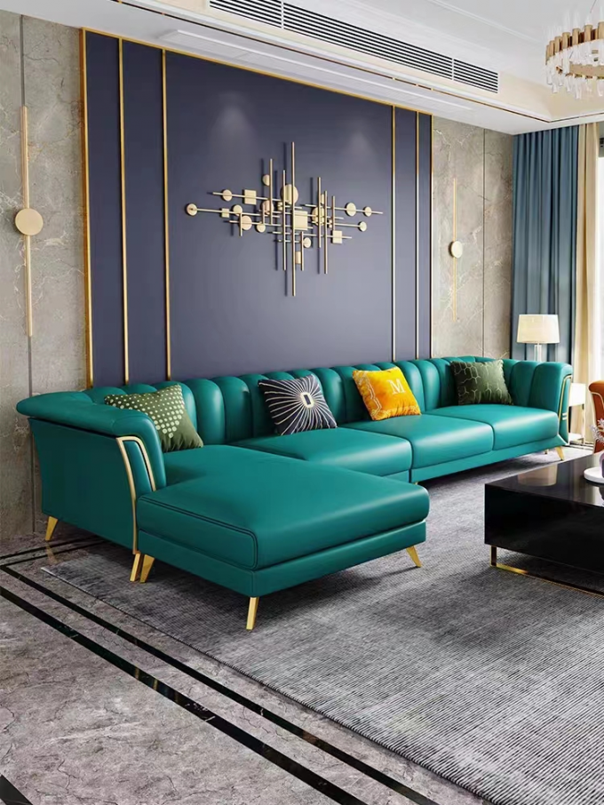 Luxury Nordic  Cloth Corner Sofa Hotel Home Modern L Shaped 1