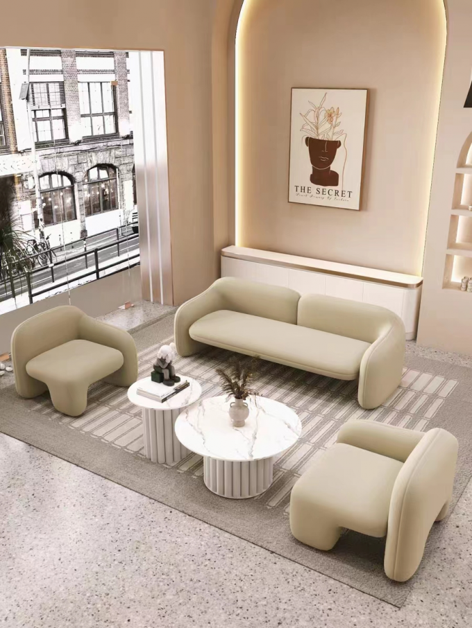 Art Creative Hotel Lobby Furniture Lounge Area Sofa Chair Sets 3