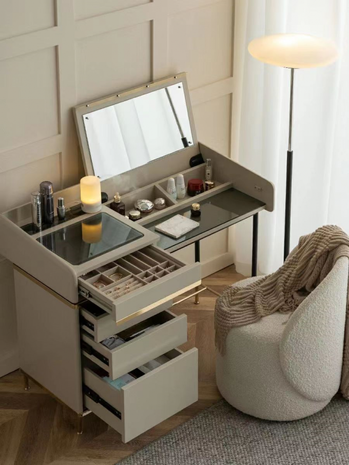 Rock Plate Modern Makeup Table Luxury Dressing Table With Drawers Hotel Bedroom 5