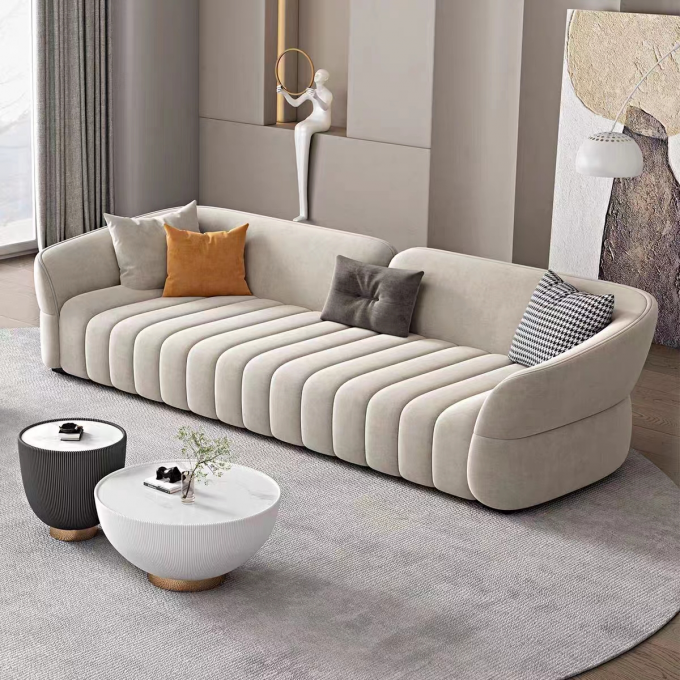 Piano Key Hotel Room Sofa Modern  Flannelette Sofa 3