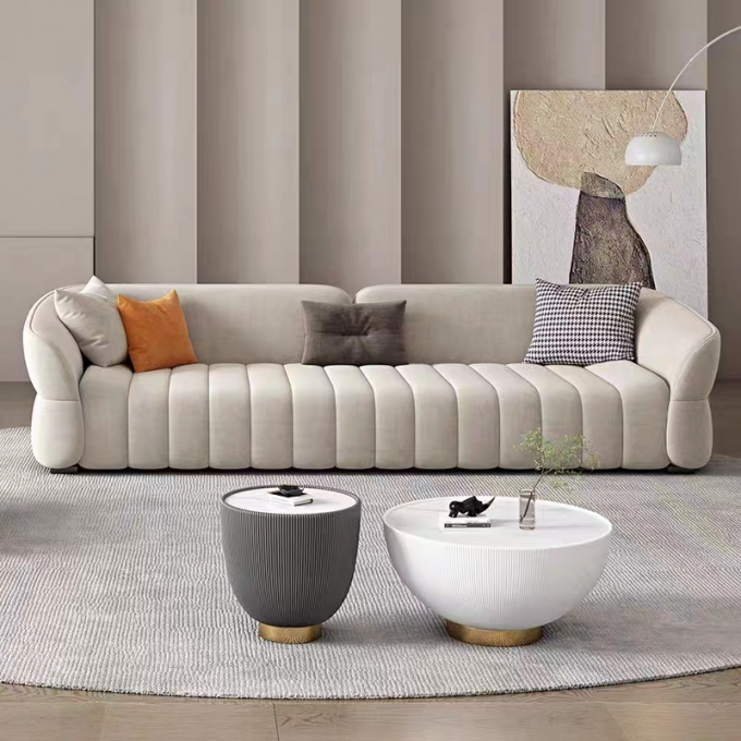 Piano Key Hotel Room Sofa Modern  Flannelette Sofa 2