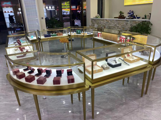 Versatile Luxury Jewelry Counter Showcase Countertop Display Case Anti Rust 0