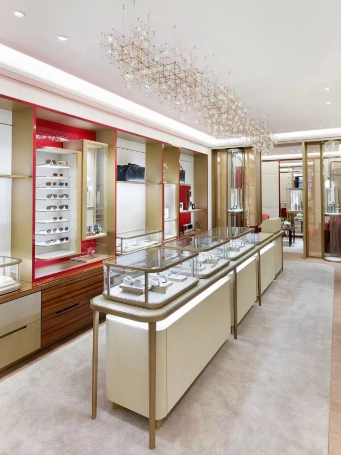 Versatile Luxury Jewelry Counter Showcase Countertop Display Case Anti Rust 4