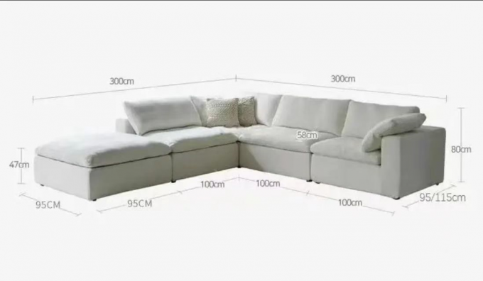 Practical Sectional Fabric Custom Sofa Bed  L Shaped 1