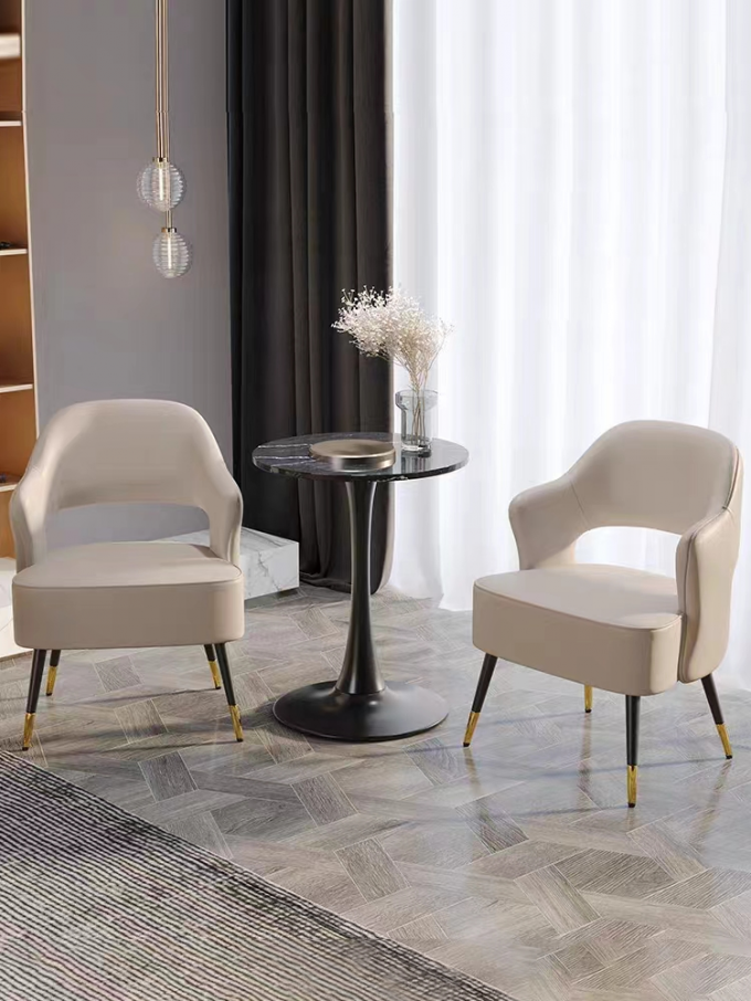 Italian Rock Plate Iron Art Round Hotel Coffee Table Set 1