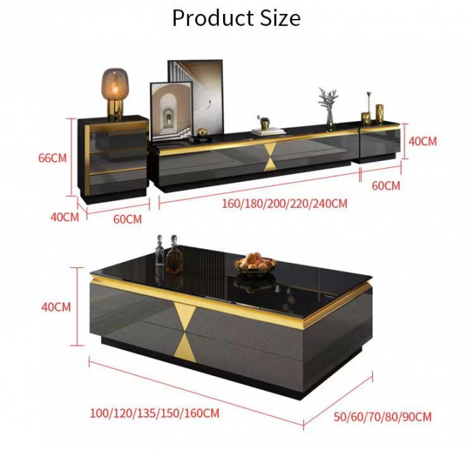Rock Plate Hotel Room Cabinets Luxury TV Cabinet Sets Hotel Room Black Glass 0