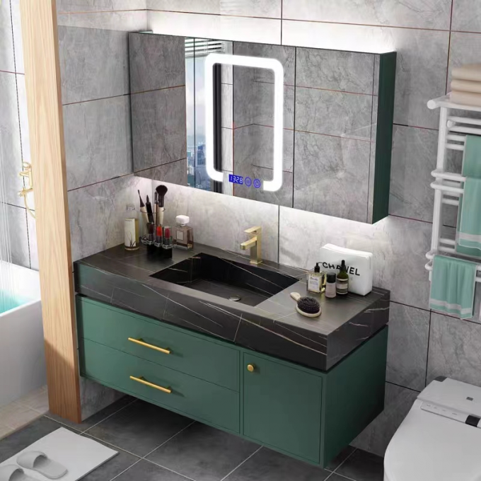Modern Wall Mounted Bathroom Cabinet Group Sink Hotel Bathroom Furniture Custom 3