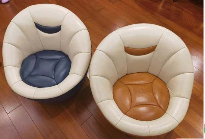 Commercial Light 360° Rotating Chair Cowhide Luxury Office Home 2