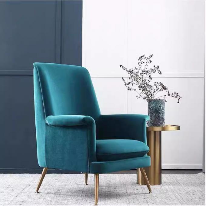 Scandinavian Simple Hotel Velvet Single Sofa Customized Colour Size 3