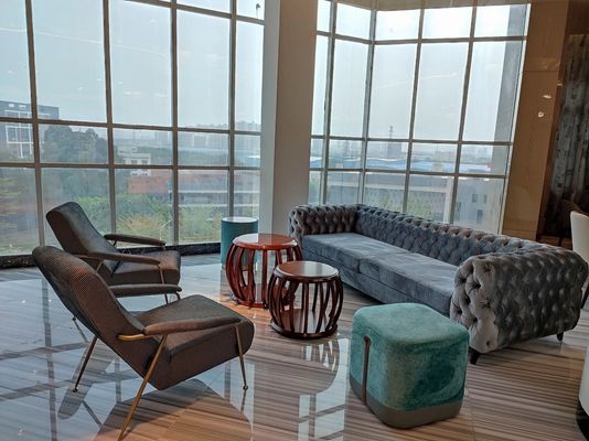 Good price Luxury Hotel Lobby Furniture Combination Fabric Velvet Sectional Sofa online