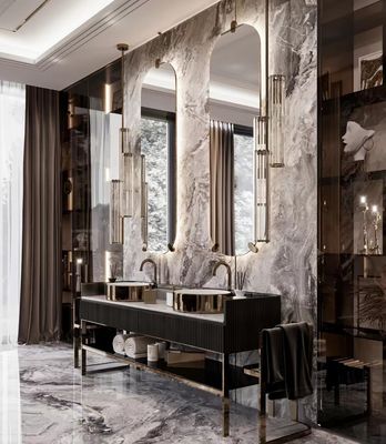 Good price Rock Plate Luxury Hotel Furniture Ceramic Seamless Integrated Bathroom Basin Cabinet online