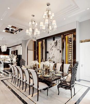 Good price Luxury Hotel Restaurant Furniture Rectangular Metal Rock Plate  Hotel Dining Table 8 10 Chairs online
