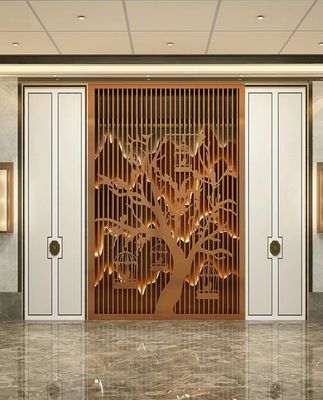 Good price ODM OEM Stainless Steel Hotel Furniture Metal Room Partition Porch Hollowed Out online