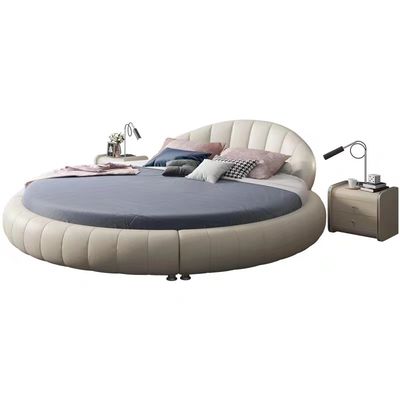 Good price Fabric Hotel Round Bed Villa Bedroom King Bed 2m 2.2m Atmospheric Luxury online