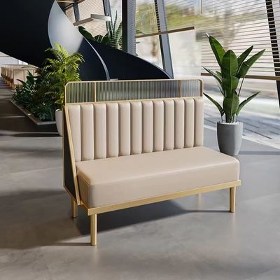 Good price Luxury Restaurant Booth Seating Combination Leather Metal Marble Table online
