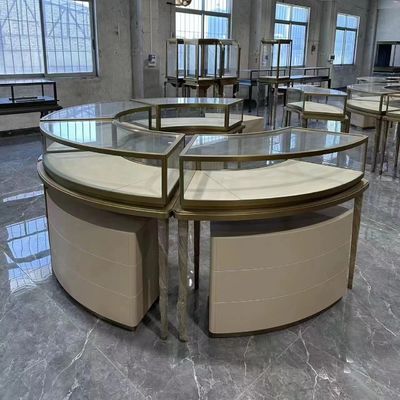 Good price Custom Modern Jewelry Display Showcase Round Counter Top Cabinet online