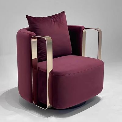 Good price Fuchsia Creative Luxury Velvet Sofa Chair Gold Stainless Steel Armchair Custom online