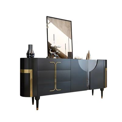 Good price Noble Black Luxury Sideboard Cabinets Titanium Enamel Stainless Steel Four Feet Custom online