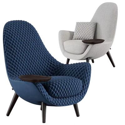 Good price Burgundy Diamond Grid Living Room Fabric Sofa Chair With Stainless Steel Tea Tray online