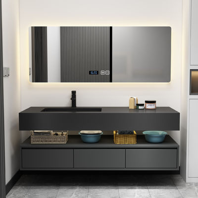 Good price Luxury Rock Plate Integrated Bathroom Cabinet Hotel Toilet Wash Basin online
