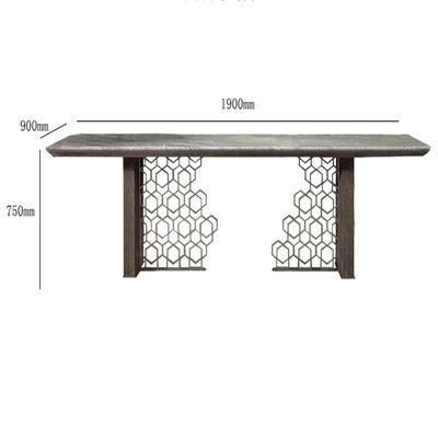 Good price Italian Minimalist Custom Marble Dining Table Rectangular Stainless Steel online