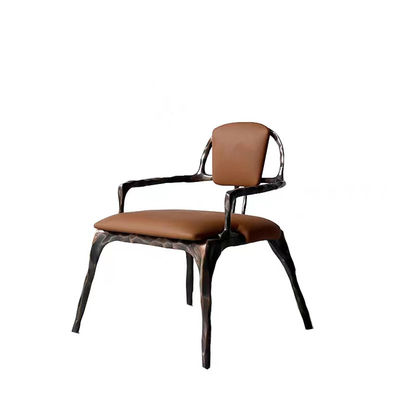 Good price 5 Star Hotel Restaurant Furniture Solid Metal Backrest Dining Leather Lounge Chair online