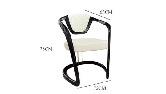 Good price Leather Stainless Steel Modern Armrest Dining Chair Luxury Versace Design online