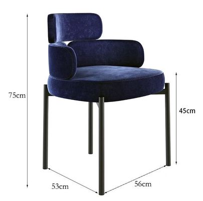 Good price Light Luxury Creative Hotel Restaurant Furniture Metal Art Velvet Armrest Dining Chair online