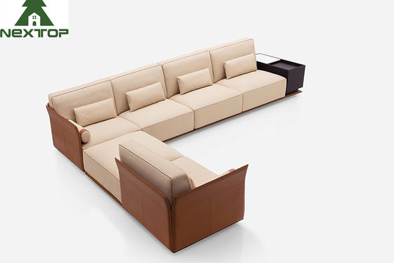 Good price Modern Interior L Shape Sofa Set Luxury Leather Hotel Lobby Office Area online