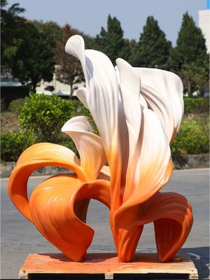Good price Bespoke Large Floor Standing Flower Fiberglass Sculpture Marble Base For Hotel Lobby online