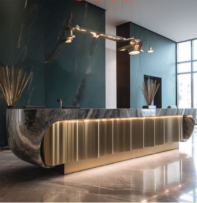 Good price Commercial Hotel Lobby Furniture Upscale Hotel Reception 5 Models Open Front Desk online