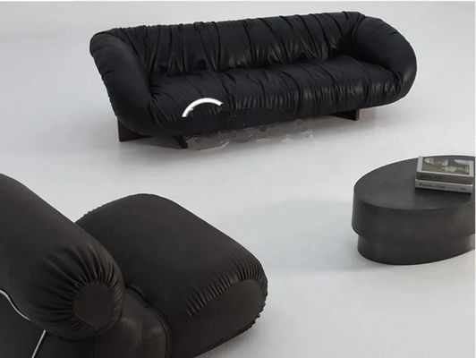Good price High End Five Star Hotel Presidential Suite Reception Pleated Leather Sofa online