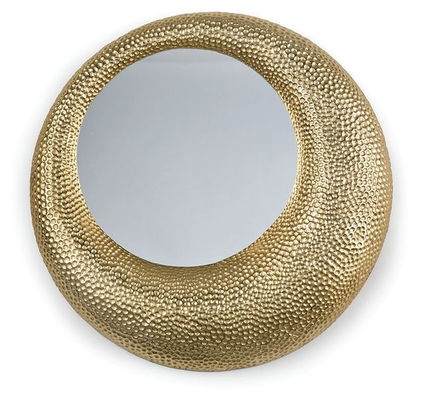 Good price Custom Gold Hammered Scalloped Round Mirror For Hotel Villa Rooms online