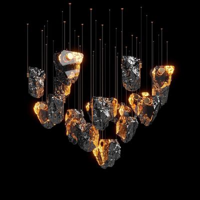 Good price Crystal Volcanic Rocks Large Chandelier Commercial Space Hall Residential Villa online
