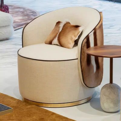 Good price Stainless Steel Leather Swivelling Sofa Chair For Hotel Rooms online