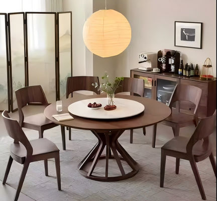 Good price 5 Star Hotel Restaurant High Quality Solid Wood Round Dinning Table 6-Seat online