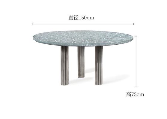 Buy Luxury Hotel Restaurant Furniture Water Wave Pattern Round Dining Table online manufacture