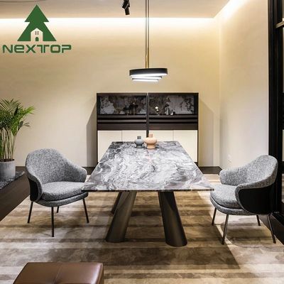 Buy NEXTOP Stainless Steel Marble Top Dining Table Sets Art Base Rectangle online manufacture