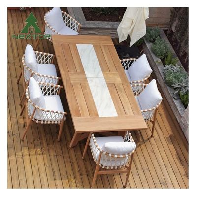 Buy Durable Simple Patio Furniture Garden Table And Chairs Teak Outdoor Dining Set online manufacture