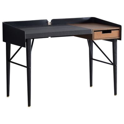 Buy Saddle Leather Minimalist Design Modern Writing Desk Hotel Bedroom Study Table online manufacture