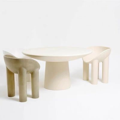 Buy Art Elephant Legs Hotel Coffee Table Fiberglass Simple Round Dining Table Chairs Set online manufacture
